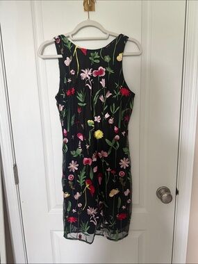 Sam Edelman Dress - Black Floral Embroidered Mini Dress